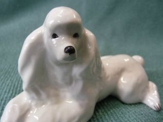 Lomonosov Porcelain Poodle Dog Figure USSR