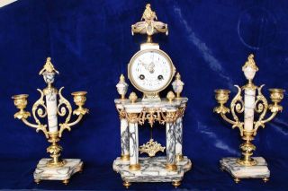 French Louis XVI Clock Set
