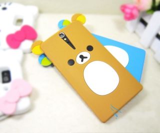 Lovely Cute Teddy Bear Silicone Soft Cover Case for Sony Xperia s Arc