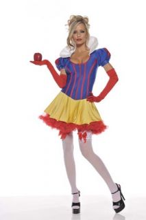 Womens Sexy Snow White Low Cut Dress Halloween Costume