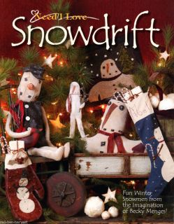 Snowdrift NeedL Love Make do Dolls Quilt Penny Wool Primitive Snowmen