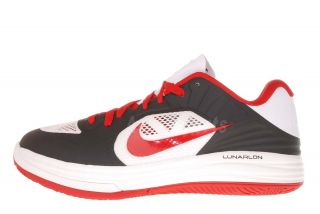 Nike Lunar Hypergamer Low Black Red White Mens Basketball Shoes 511368