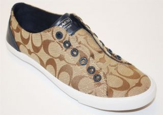 Womens Shoes Authentic Coach Q1536 Lucey C Signature Sneaker Khaki