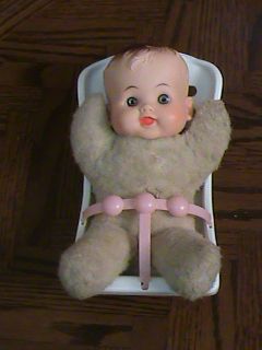 RELIABLE 9 Vintage Canadian LORRIE Baby Doll w Carrier Plush Body