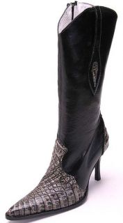 Leather Los Altos Rustic Black Womens Cowboy Boots Western Classics