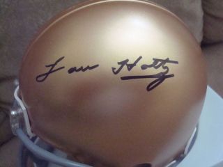 Lou Holtz Autograph Notre Dame Mini Helmet Signed