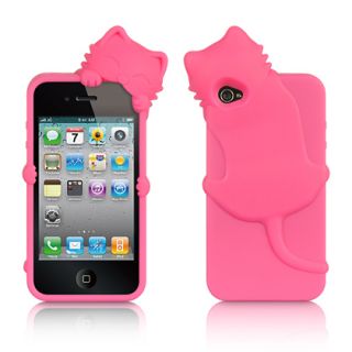 Luxmo High End Skin Cover Case for Apple iPhone 4 4S Hot Pink Cat