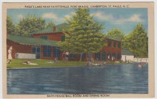 Lake Fayetteville Fort Bragg Lumberton St Pauls Linen Postcard