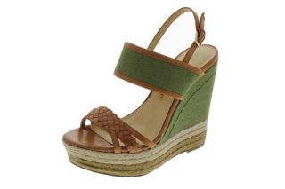 Luxury Rebel NEW Nia Green Canvas Braided Strappy Espadrilles Wedges
