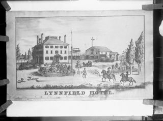 1900s George Slade Copy Negative Lynnfield MA Hotel Lithograph