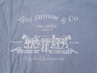 Levi Strauss Co T Shirt Size L Blue Jeans Levis Logo Horse