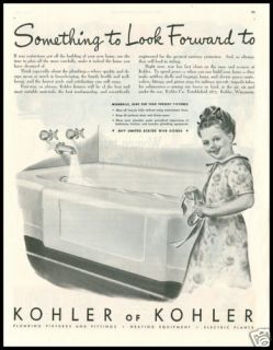 1940s Vintage Ad for Kohler Bathroom Fixtures