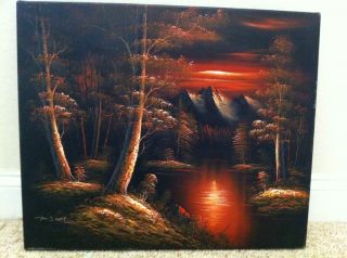 Original M Scott Sunset Landscape Painting 24” x 20” 75 Off
