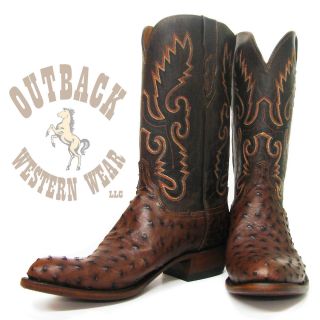 Lucchese Mens Sienna Full Quill Ostrich Boots N1132