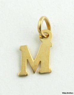 Initial Letter M Pendant   Italian Solid 10k Yellow Gold Fine Fashion