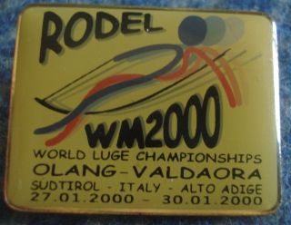 Pin Badge World Championships Luge Italy Rodel 2000