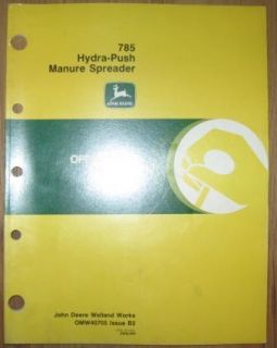John Deere 785 Hydra Manure Spreader Operators Manual