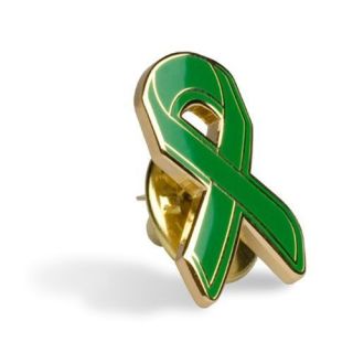 Green Ribbon Lapel Pin Support Fight Lyme Disease