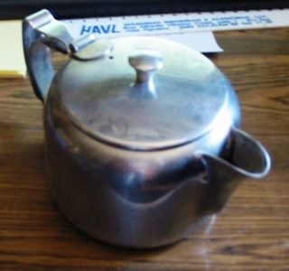 Antique Coffee Tea Pot Stainless Steel Olde Ball Made in England 3 4