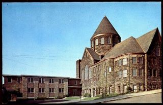 Calvary Presbyterian Church on The Diamond Butler PA 1950s Color