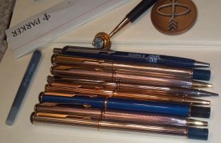 Parker Sonnet And Vector Ballpoint Pens In Great Shape Lot Of Eight