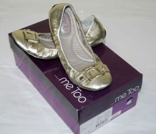 New Me Too Lysette Platinum Metallic Size 6 8 Ballerina Flat 580461