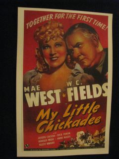 Mae West w C Fields 1940 My Little Chickadee Movie Poster