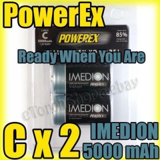 Maha Powerex 2X C 5000mAh Imedion Rechargeable Battery