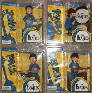 Beatles Cartoon Figures & Stage Set MINT Sealed McFarlane Toys