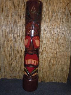 Iron Wild Man Tiki Totem Pole Statue Sculpture 3