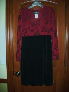 Molly Malloy Evening Cocktail Dress Black Deep Red Size 12