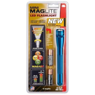 Maglite SP2211H Mini Maglite Blue LED 2 Cell AA Flashlight w/ Belt