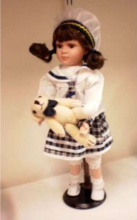 Cathay Collection Porcelain Sailor Girl Doll Teddy Bear