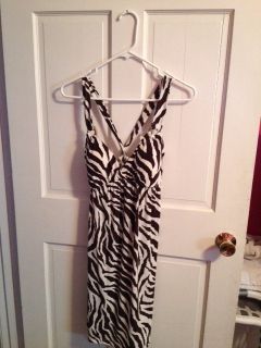 Brown Size M Zebra Print Casual Dress
