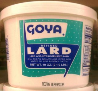 40 oz Goya Manteca Refined Lard and Hydrogenated Lard 40 oz Tub