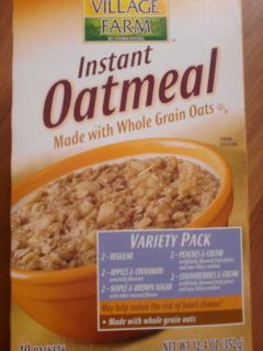 Boxes of Village Farm Instant Oatmeal Variety Pack  10 packs in each