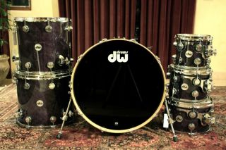 Brand New DW Collectors Series Maple Ebony Lacquer Stain Drum Set