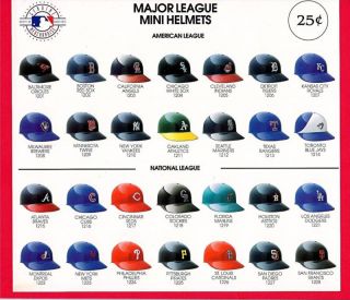 Major League Mini Baseball Helmets Vending Machine Sign