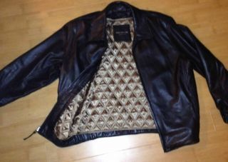 Marc New York Andrew Marc Black Soft Leather Jacket with Gold Lining M