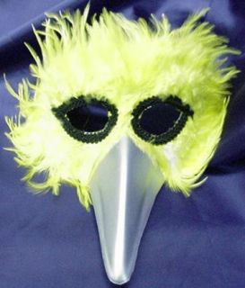 Mardi Gras Mask Yellow Feathered Bird