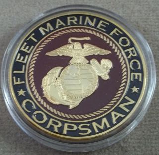 US Marine Corps Fleet Marine Force Corpsman Challenge Coin