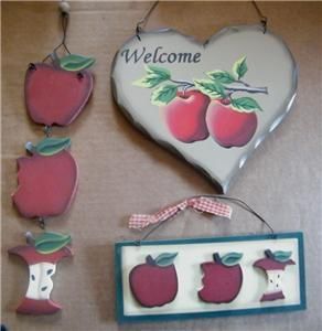 Pc APPLE Welcome Sign Hanging 3 D 3 Stage Country Kitchen Signs C