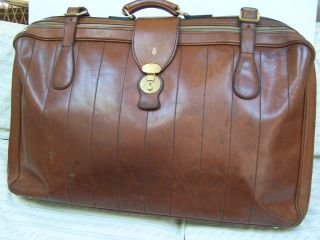 Mark Cross Leather Luggage Vintage Suitcase Italy