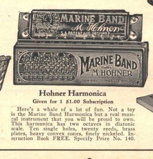 1933 Ad A Hohner Marine Band Harmonica