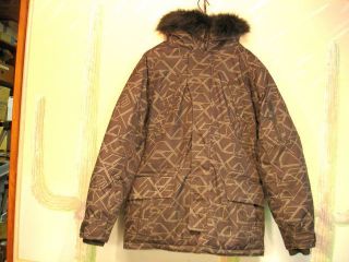 Fox Hooded Winter Coat Parka Detachable Faux Fur Trim Ladies Large
