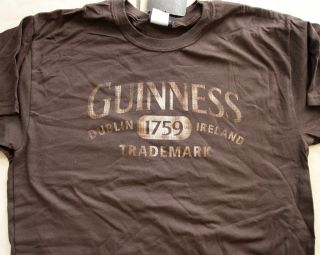 Guinness Faded Logo Brown Adult T Shirt