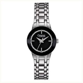 Caravelle by Bulova 43L130 Crystal Black Dial Womens Watch Brand New