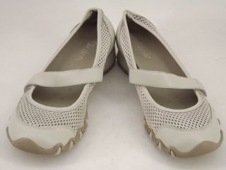 Shoes Beige Leather Fabric Skechers 6 M Mary Jane Comfort