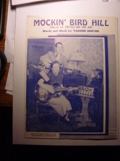 Les Paul Mary Ford Mockin Bird Hill 1949 Sheet Music