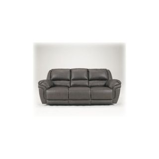 Slate Leather Blend Reclining Sofa w Massage Gliding Love Houst